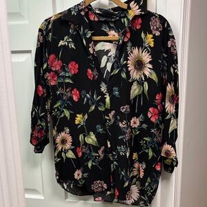 Floral Black Women's Top